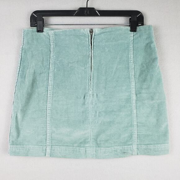 Corduroy Mini Skirt Robins Egg Blue Preppy Light Academia School Girl Size 10 - Picture 5 of 8